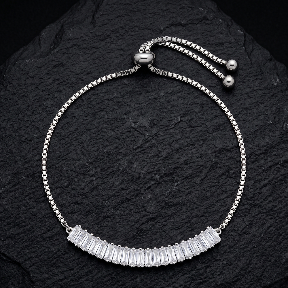 The99Jewel Silver Plated Crystal Stone Bracelet