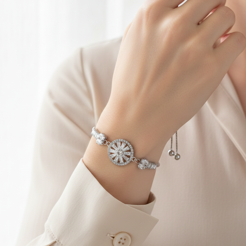 The99Jewel Elegant Adjustable American Diamond Bracelet
