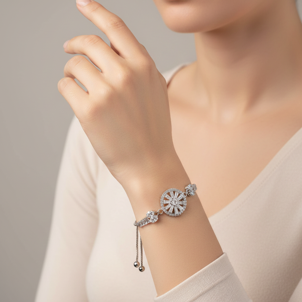 The99Jewel Elegant Adjustable American Diamond Bracelet