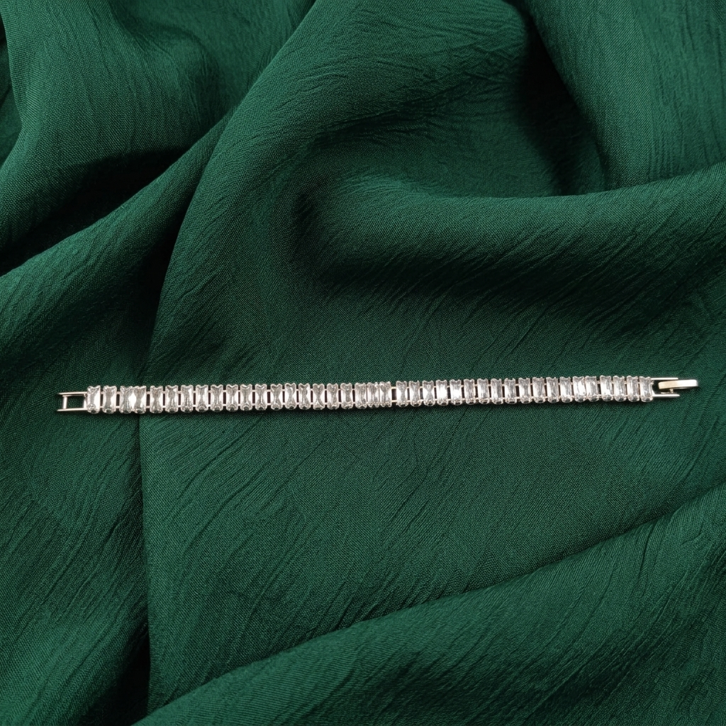 The99Jewel American Diamond Silver Plated Bracelet
