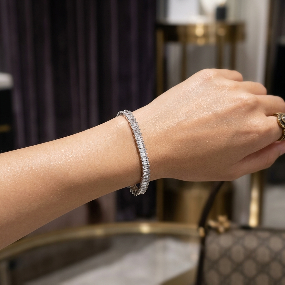 The99Jewel American Diamond Silver Plated Bracelet