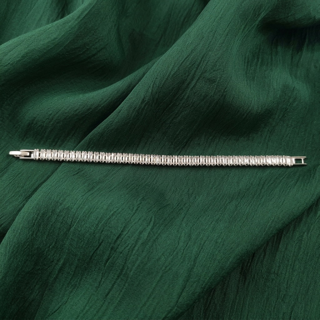 The99Jewel American Diamond Silver Plated Bracelet