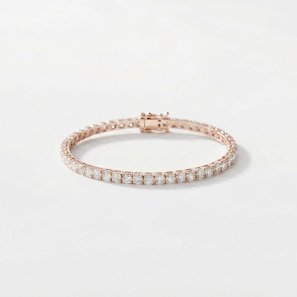 The99Jewel SparkLuxe Crystal Stone Rose Gold Plated Tennis Bracelet for Women