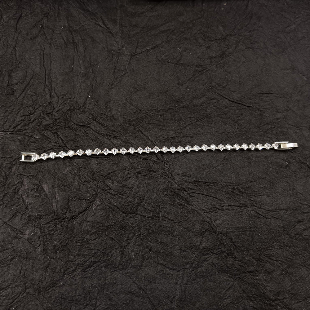 The99Jewel American Diamond Silver Plated Bracelet