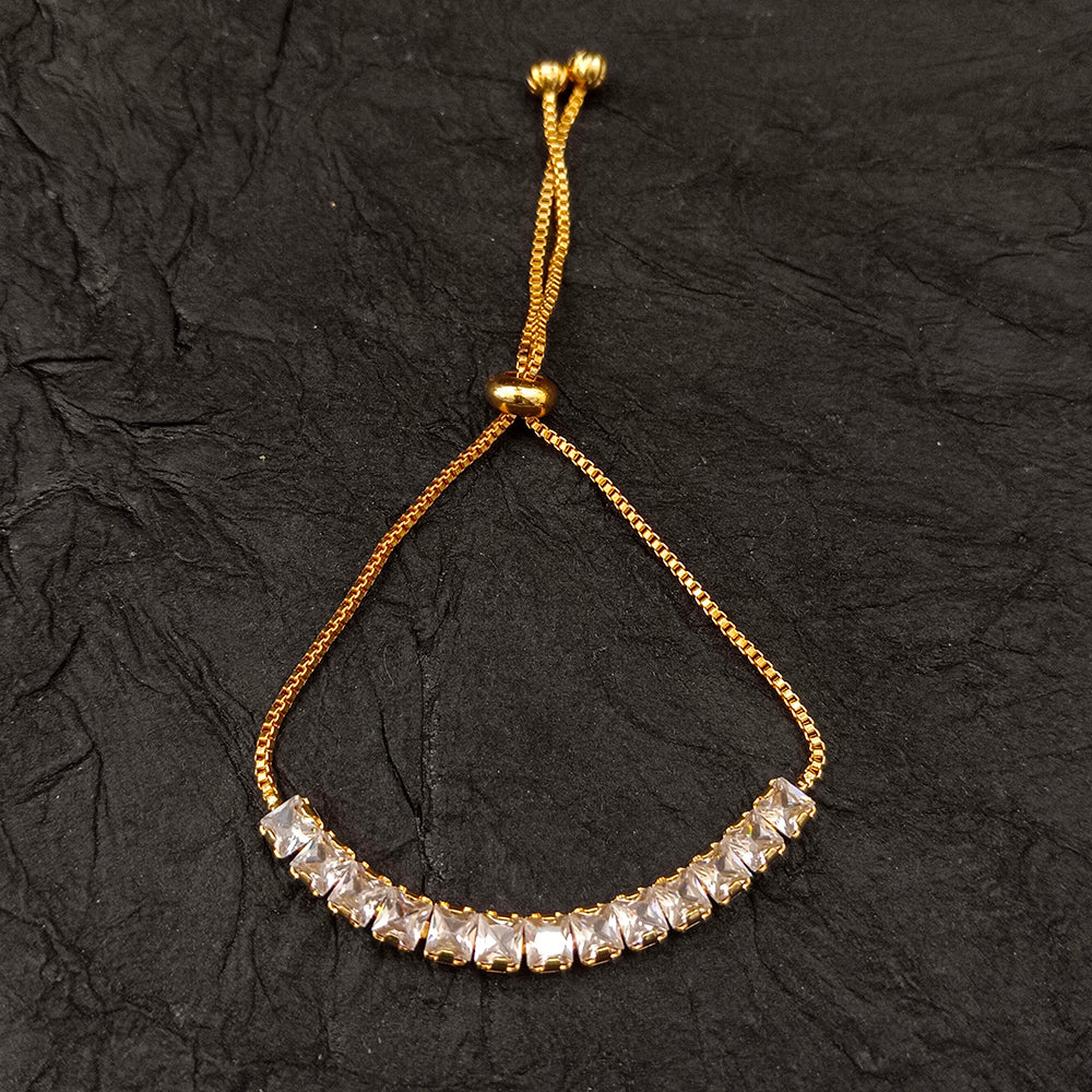 The99Jewel American Diamond Gold Plated Adjustable Bracelet
