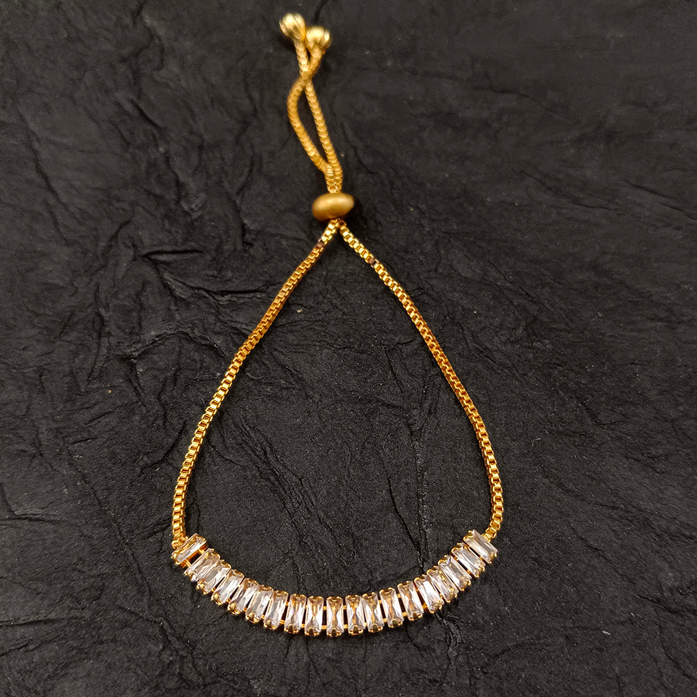 The99Jewel American Diamond Gold Plated Adjustable Bracelet
