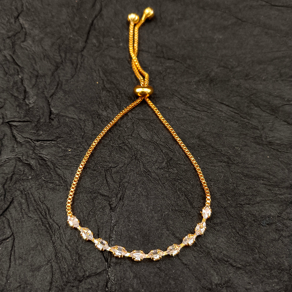 The99Jewel American Diamond Gold Plated Adjustable Bracelet