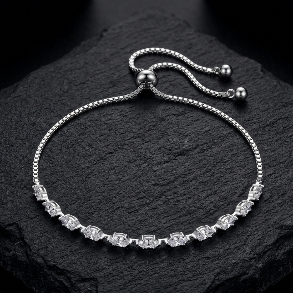 The99Jewel Silver Plated Crystal Stone Bracelet