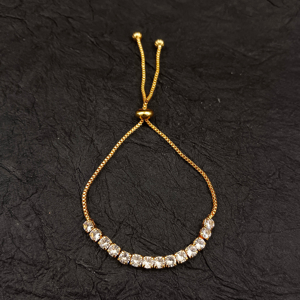 The99Jewel American Diamond Gold Plated Adjustable Bracelet
