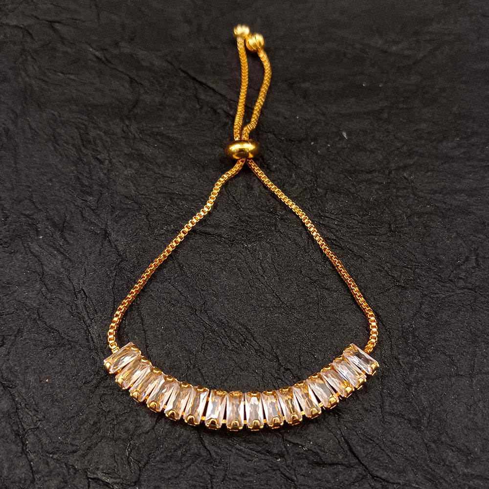 The99Jewel American Diamond Gold Plated Adjustable Bracelet