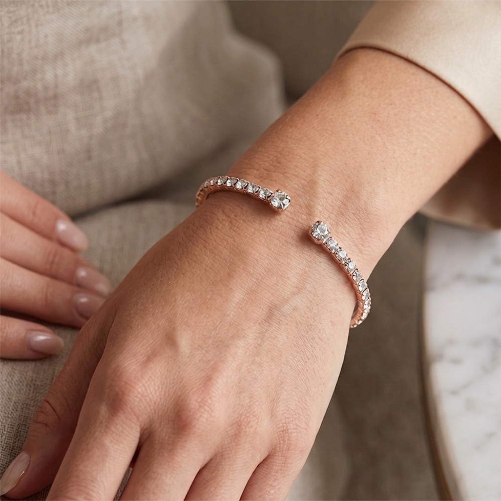 The99Jewel Rose Gold Plated Plated Sparkling Austrian Stone Bracelet For Women
