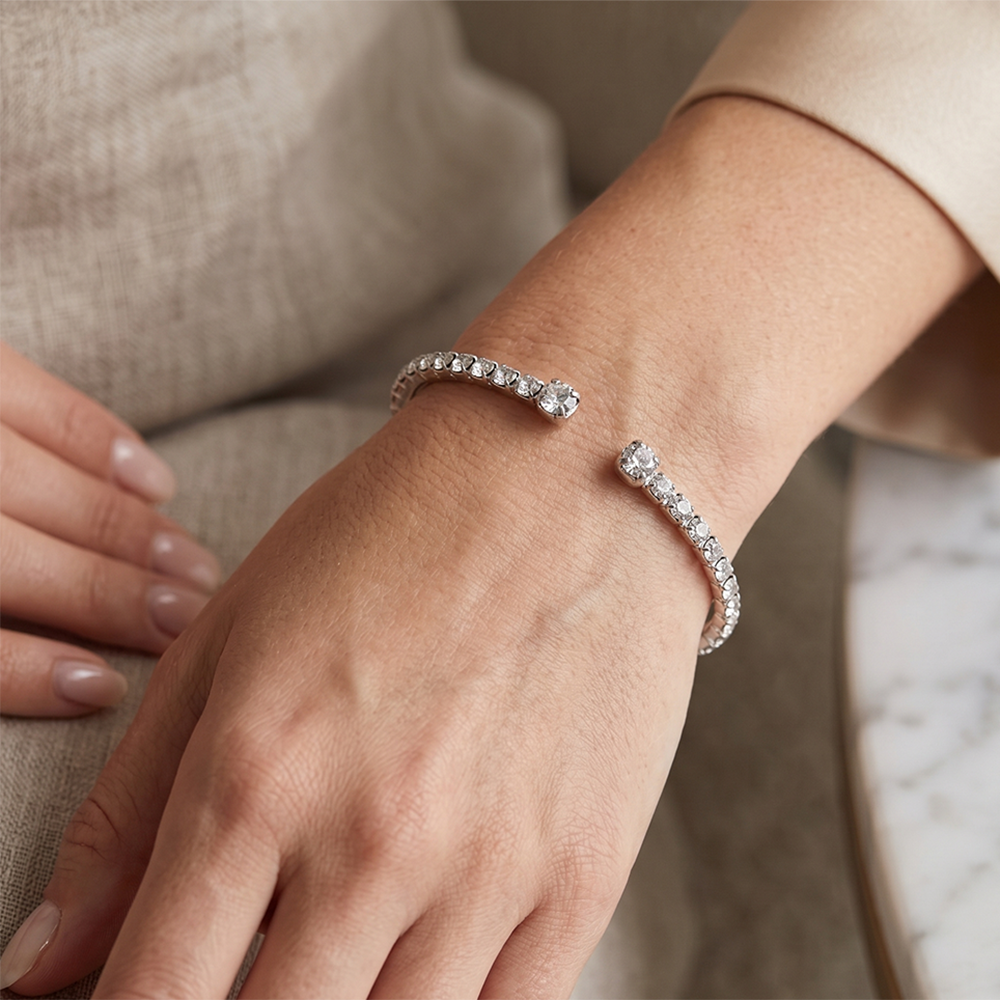 The99Jewel Silver Plated Plated Sparkling Austrian Stone Bracelet For Women