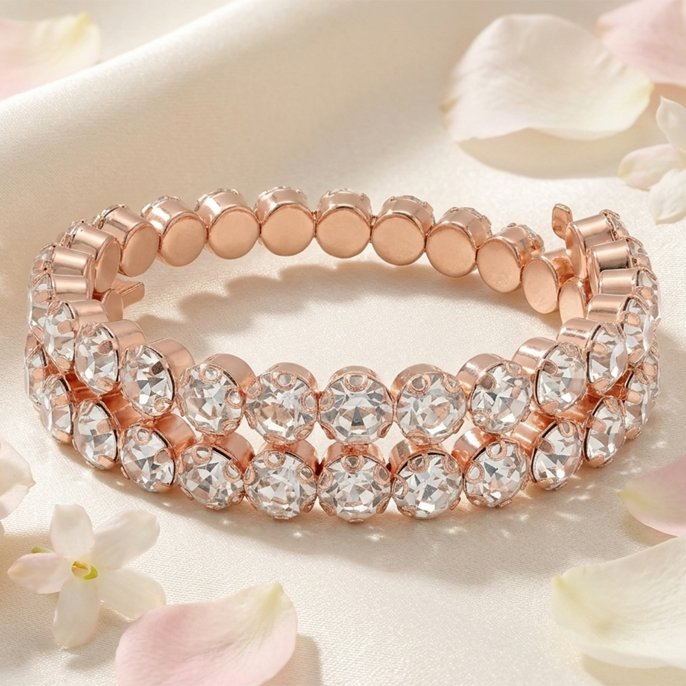 The99Jewel Rose Gold Plated Plated Sparkling Austrian Stone Bracelet For Women