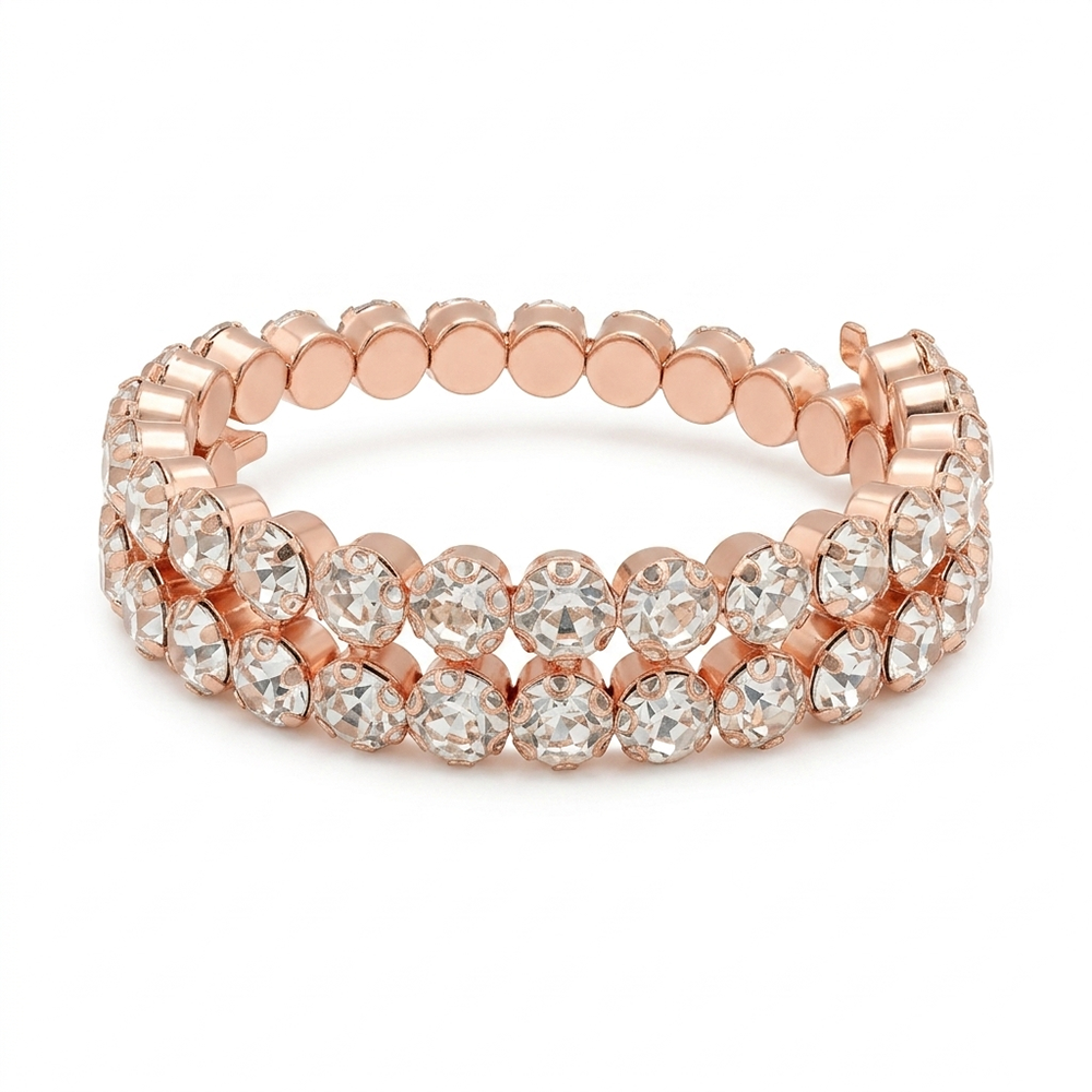 The99Jewel Rose Gold Plated Plated Sparkling Austrian Stone Bracelet For Women