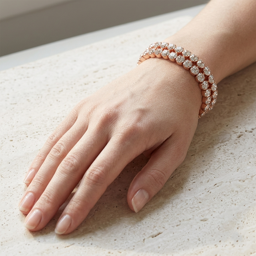 The99Jewel Rose Gold Plated Plated Sparkling Austrian Stone Bracelet For Women