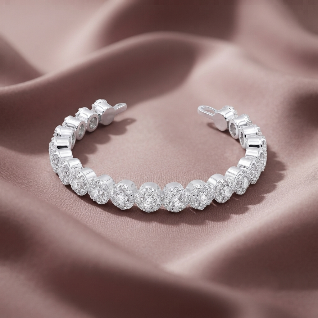 The99Jewel Modern Crystal Stone Statement Bracelet for Women
