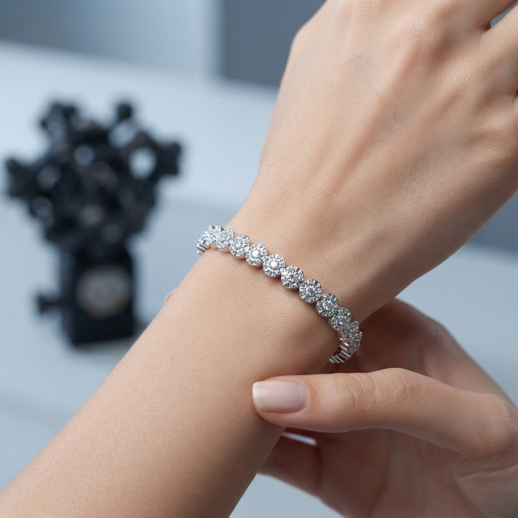 The99Jewel Modern Crystal Stone Statement Bracelet for Women