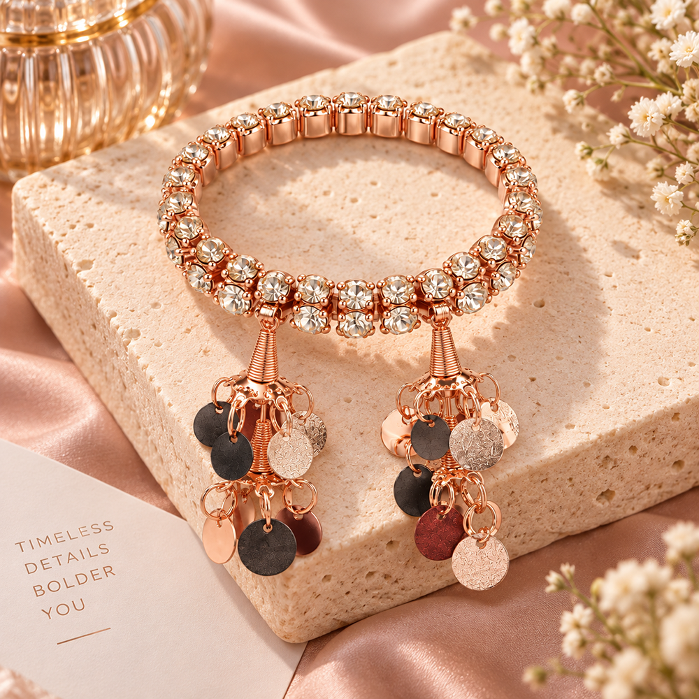 The99Jewel Sparkling Austrian Stone Bracelet with Tassels for Women