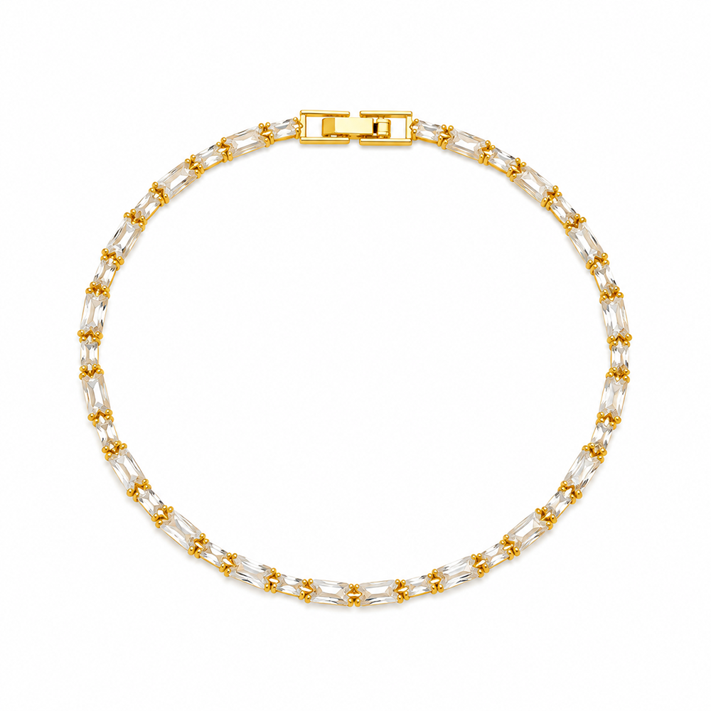 The99Jewel Dazzling American Diamond Gold Plated Bracelet | Trendy Festive & Party Wear
