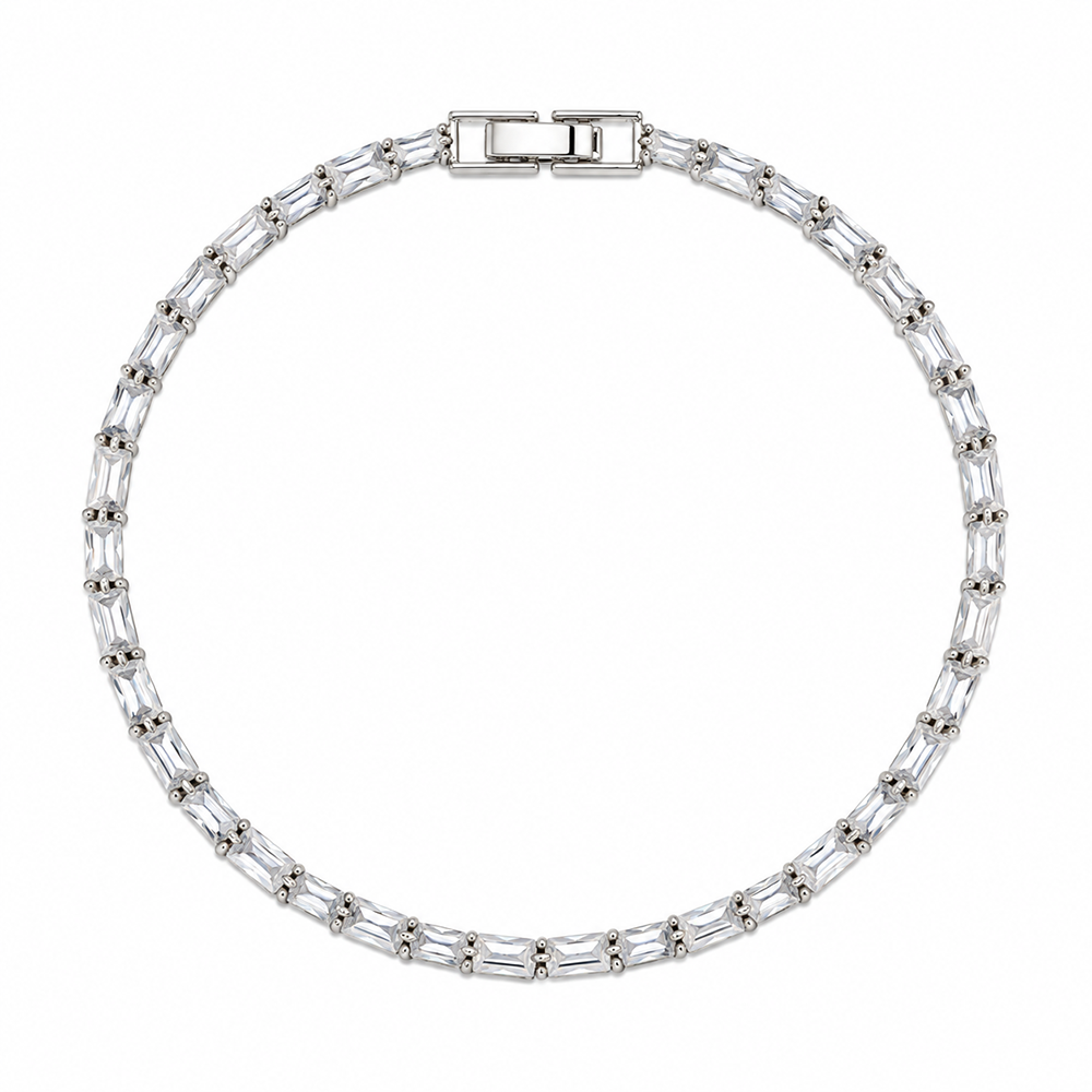 The99Jewel Dazzling American Diamond Silver Plated Bracelet | Trendy Festive & Party Wear