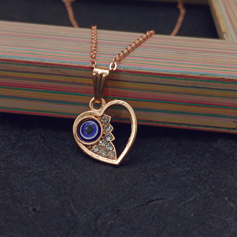 The99Jewel Heart Shaped Evil Eye Chain Pendant