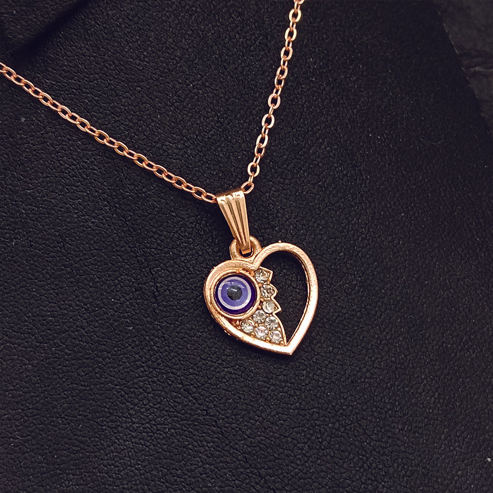 The99Jewel Heart Shaped Evil Eye Chain Pendant