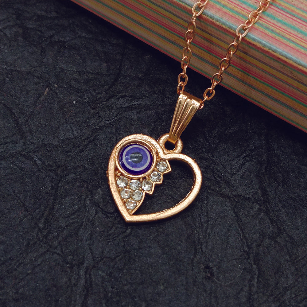 The99Jewel Heart Shaped Evil Eye Chain Pendant