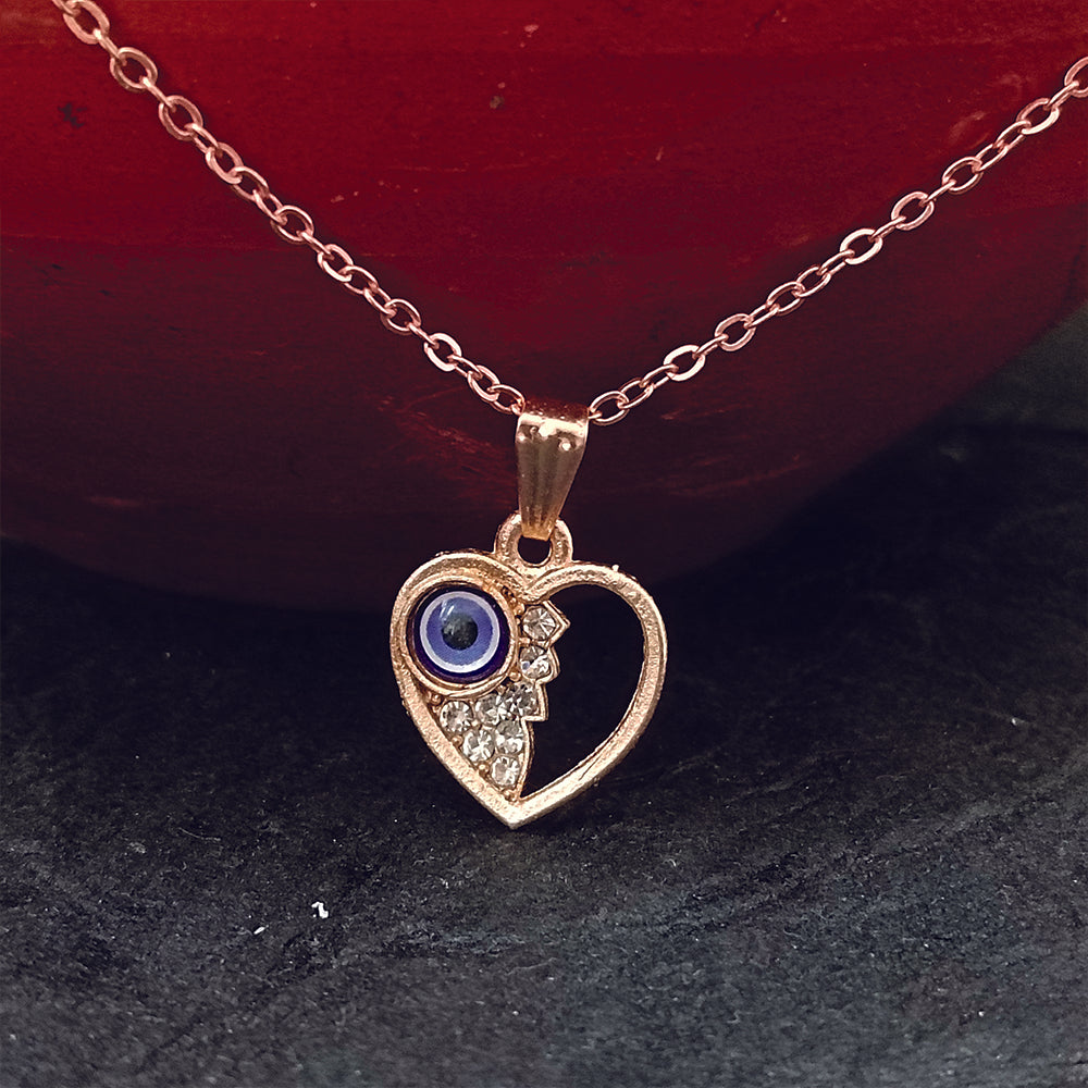 The99Jewel Heart Shaped Evil Eye Chain Pendant