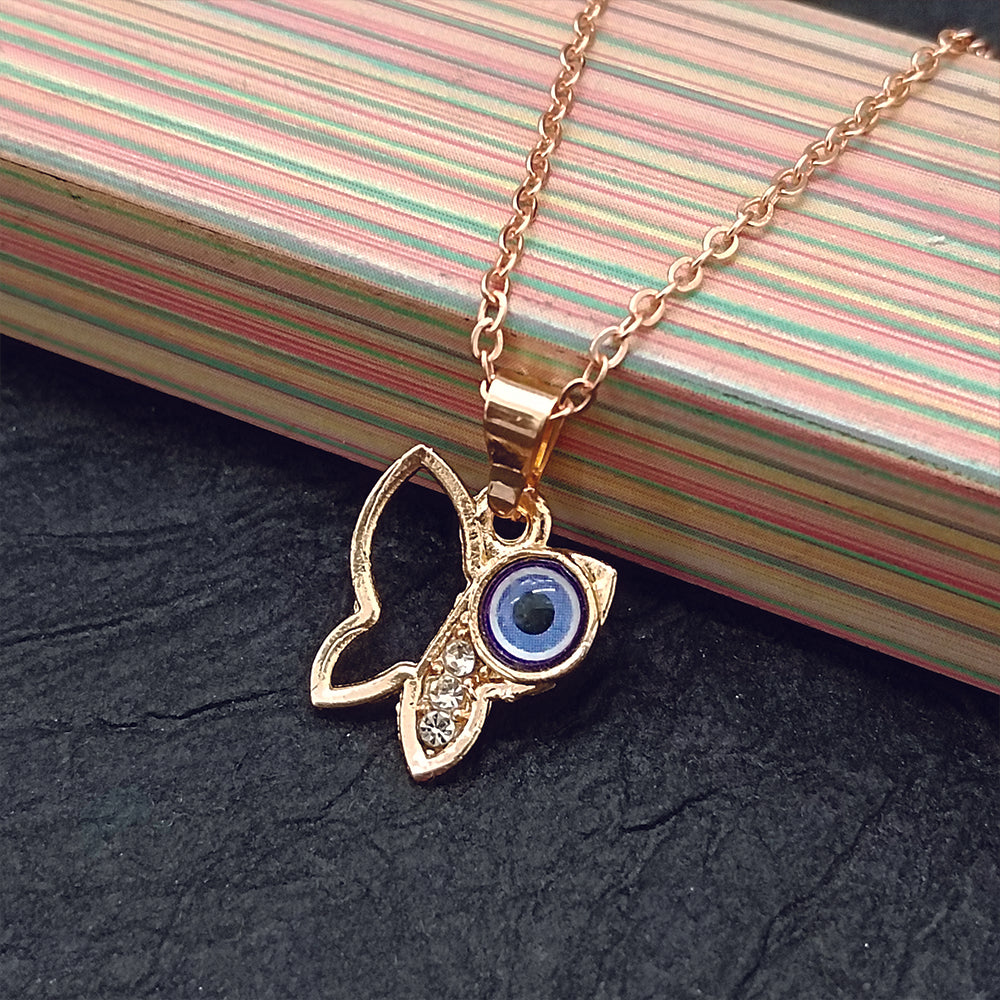 The99Jewel Butterfly Evil Eye Chain Pendant