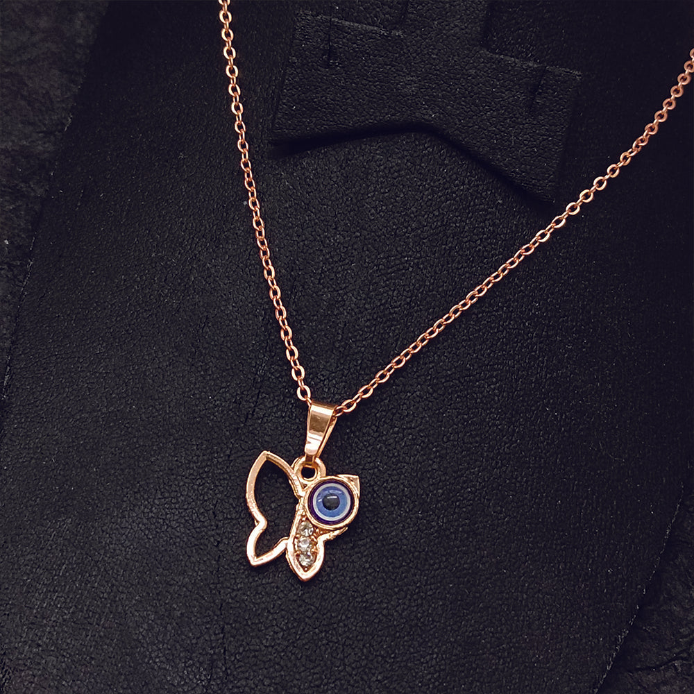 The99Jewel Butterfly Evil Eye Chain Pendant