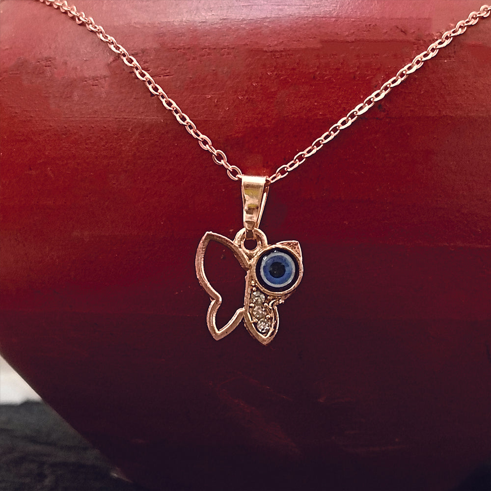 The99Jewel Butterfly Evil Eye Chain Pendant