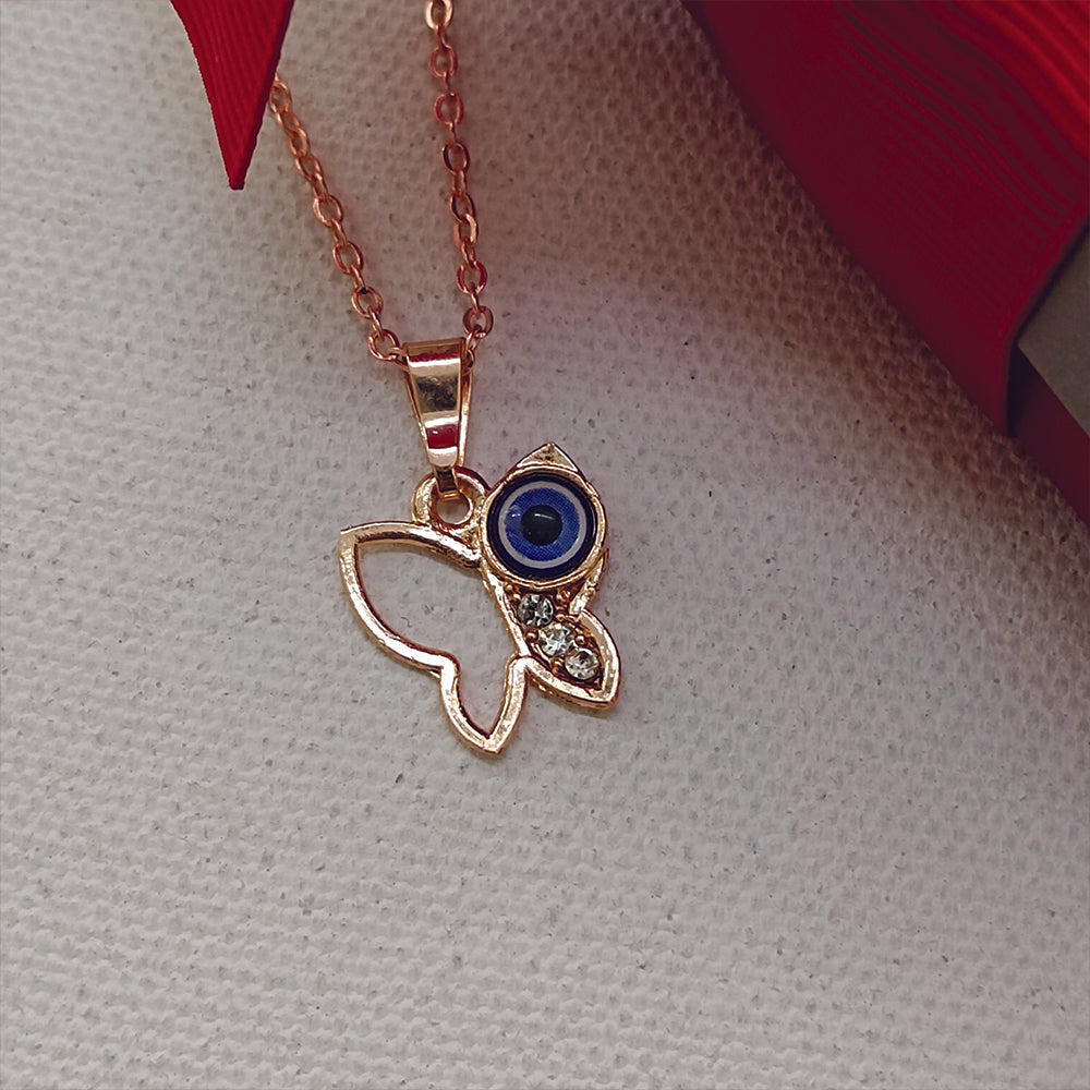 The99Jewel Butterfly Evil Eye Chain Pendant