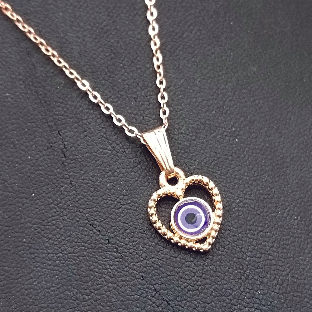 The99Jewel Heart Shaped Evil Eye Chain Pendant - 1405006