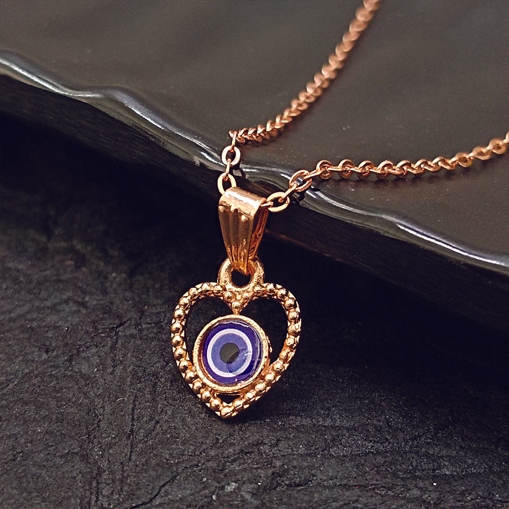 The99Jewel Heart Shaped Evil Eye Chain Pendant - 1405006