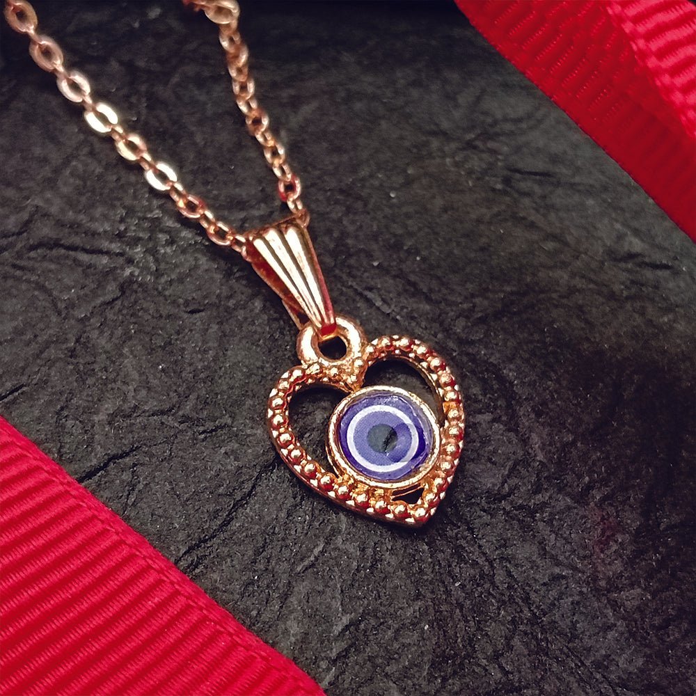 The99Jewel Heart Shaped Evil Eye Chain Pendant - 1405006