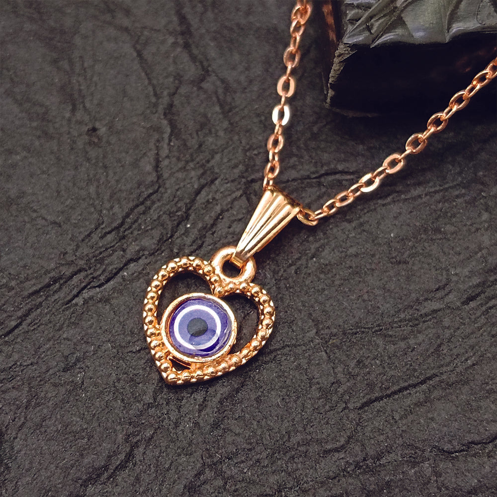 The99Jewel Heart Shaped Evil Eye Chain Pendant - 1405006