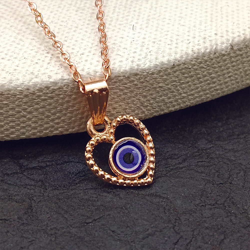 The99Jewel Heart Shaped Evil Eye Chain Pendant - 1405006