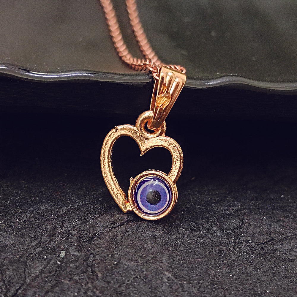 The99Jewel Heart Shaped Evil Eye Chain Pendant - 1405007