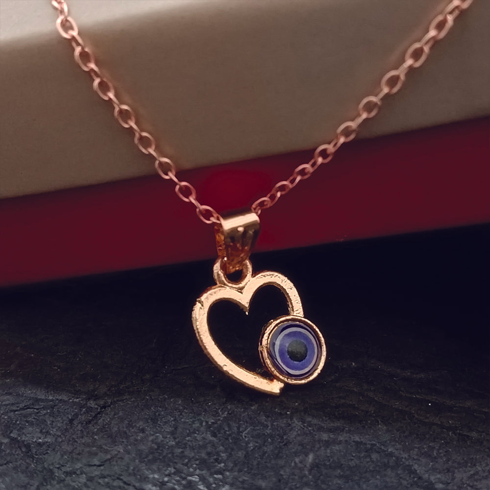 The99Jewel Heart Shaped Evil Eye Chain Pendant - 1405007