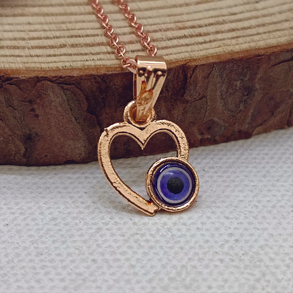 The99Jewel Heart Shaped Evil Eye Chain Pendant - 1405007