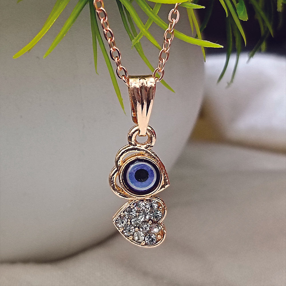 The99Jewel Heart Shaped Evil Eye Chain Pendant - 1405008