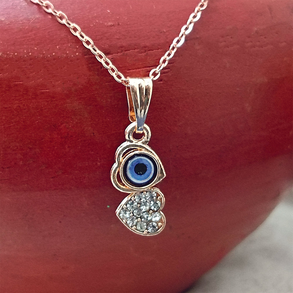 The99Jewel Heart Shaped Evil Eye Chain Pendant - 1405008