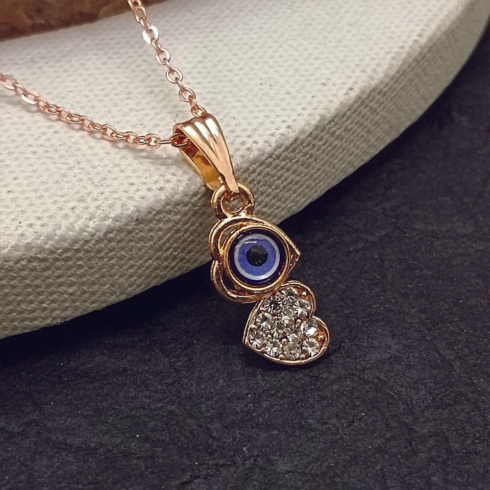 The99Jewel Heart Shaped Evil Eye Chain Pendant - 1405008