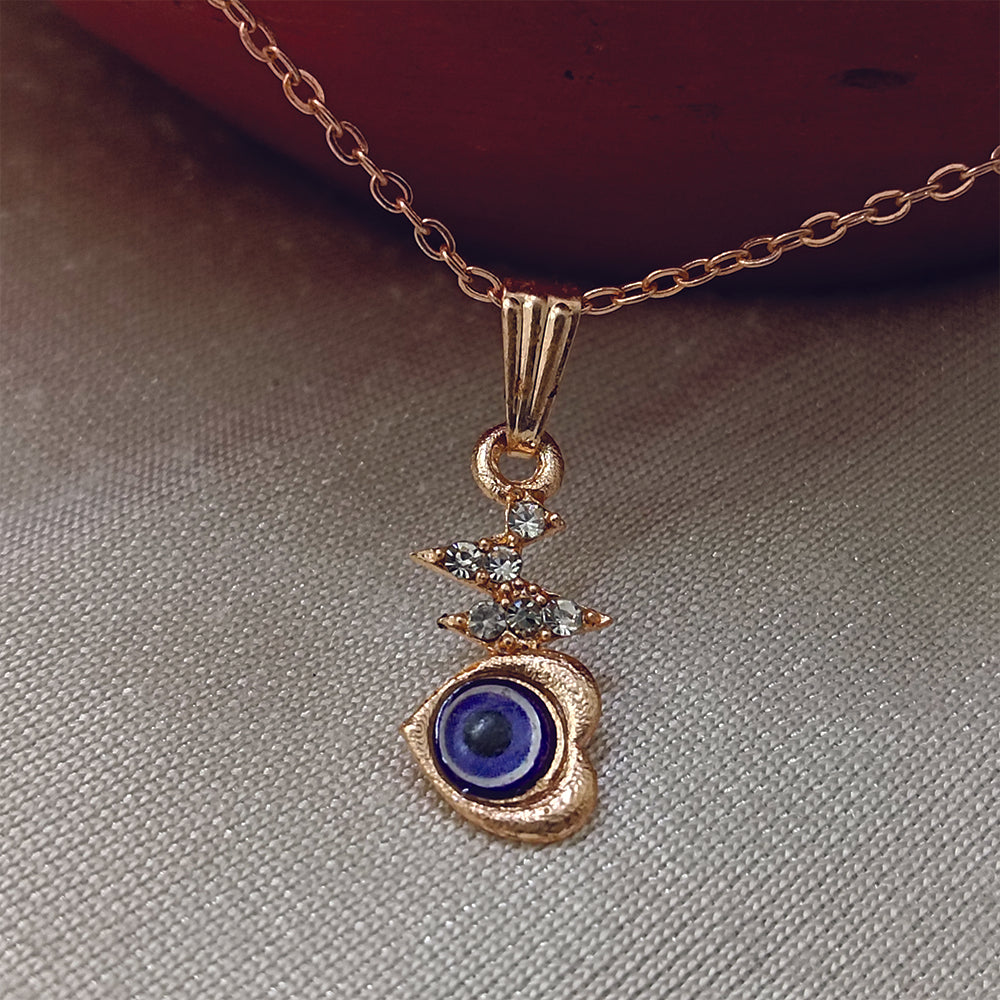 The99Jewel Heart Shaped Evil Eye Chain Pendant - 1405010