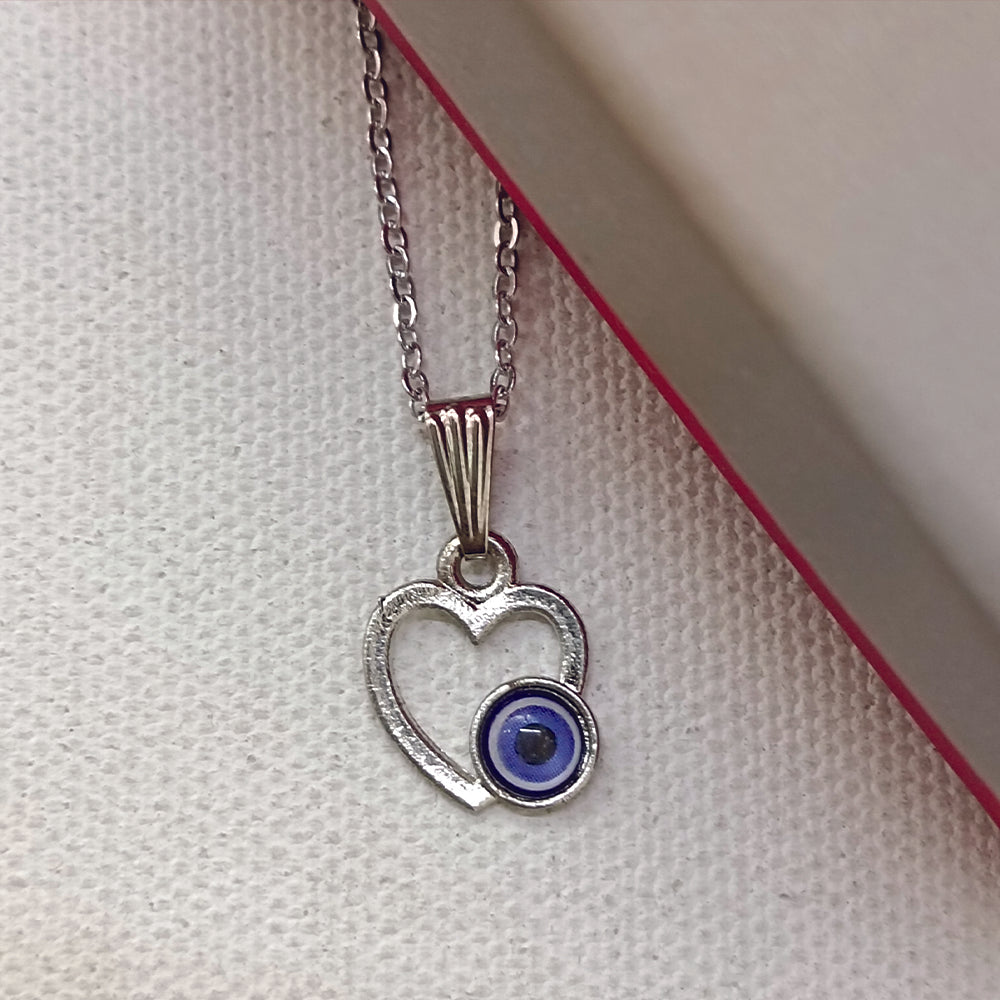 The99Jewel Heart Shaped Evil Eye Chain Pendant - 1405013