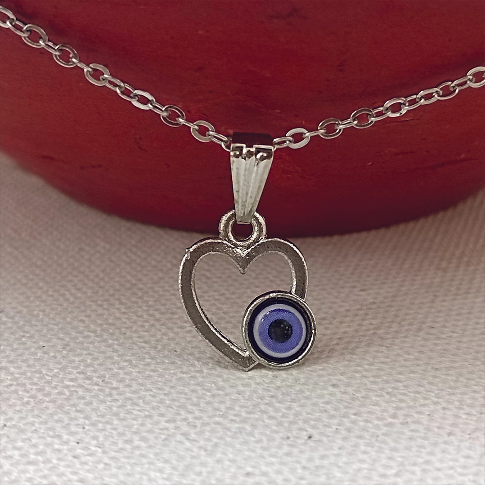 The99Jewel Heart Shaped Evil Eye Chain Pendant - 1405013