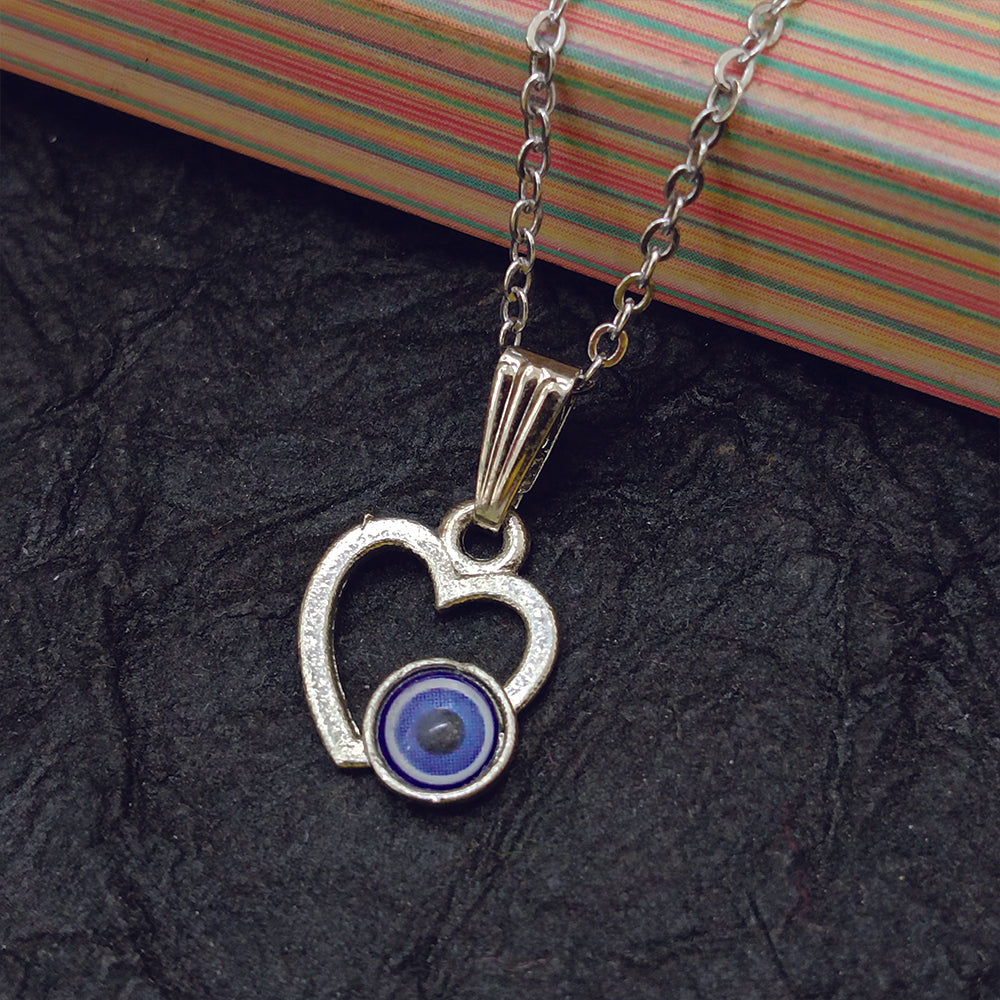 The99Jewel Heart Shaped Evil Eye Chain Pendant - 1405013