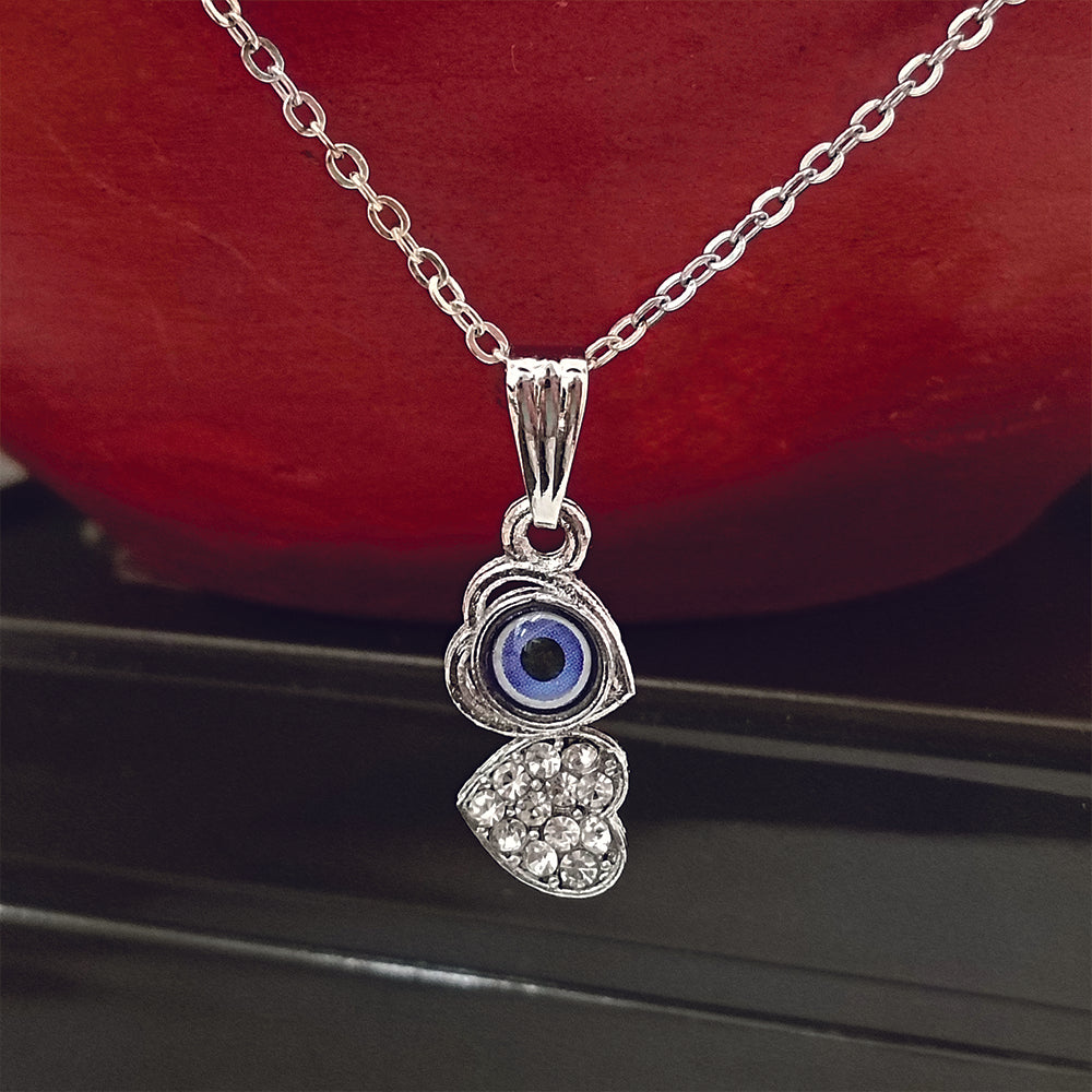 The99Jewel Heart Shaped Evil Eye Chain Pendant - 1405014