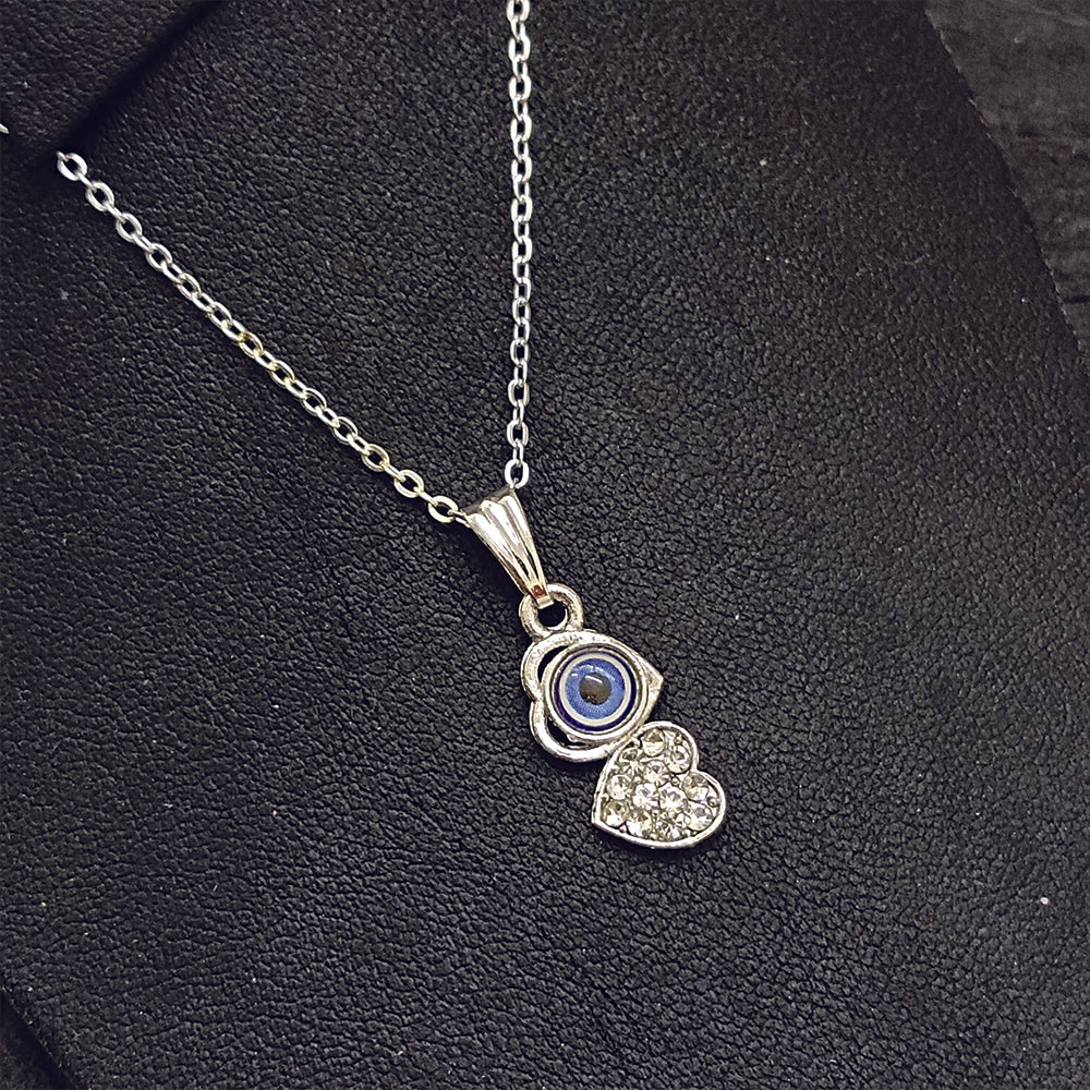 The99Jewel Heart Shaped Evil Eye Chain Pendant - 1405014