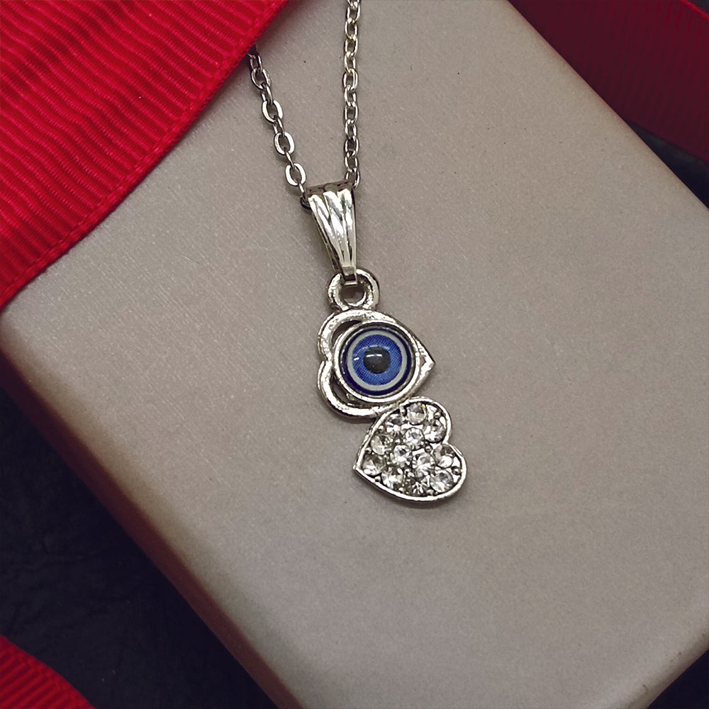 The99Jewel Heart Shaped Evil Eye Chain Pendant - 1405014